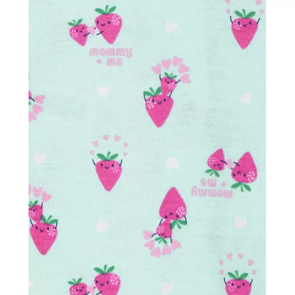 The Children's Place baby girls Koala Strawberry Snug Fit Cotton Zip Front One Piece Pajama 2 Pack