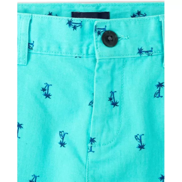 The Children's Place boys Print Chino Shorts Blue Radiance
