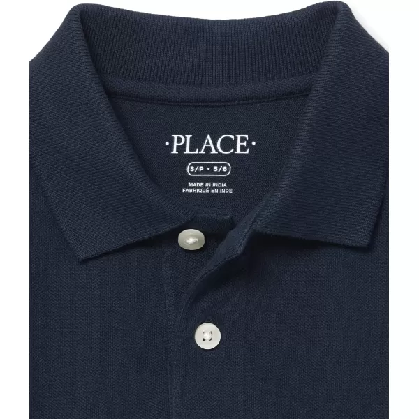 The Children's Place boys Uniform Long Sleeve Pique Polo 4 Pack