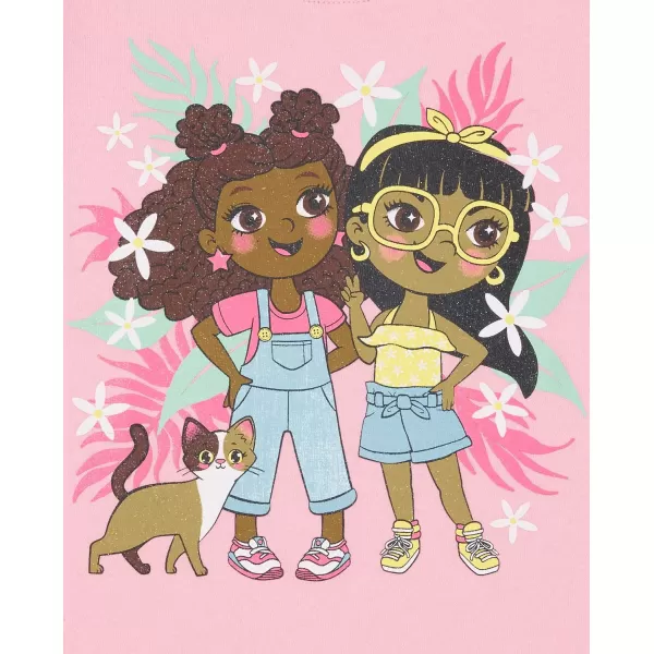 The Children's Place girls Girl Graphic Short Sleeve Tee 2 pack