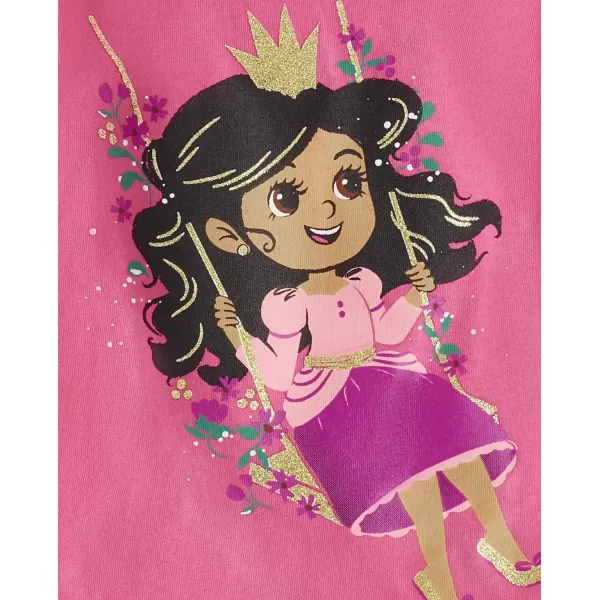 The Children's Place girls Princess Castle Graphic Short Sleeve T Shirt 2 Pack
