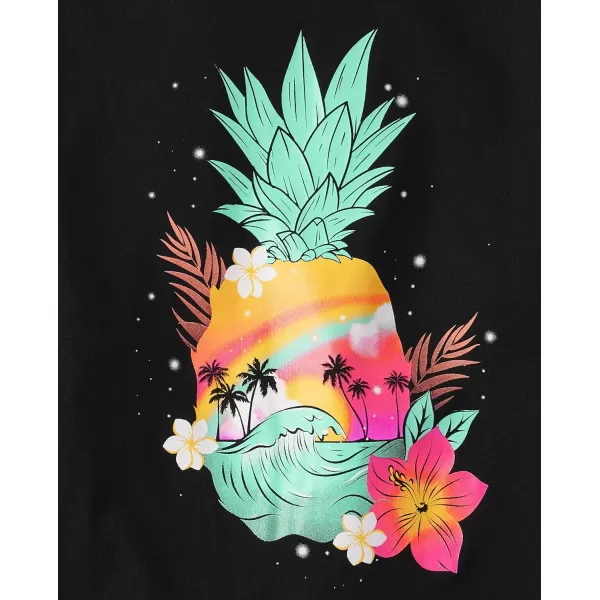 The Children's Place girls Pumpkins Leaves Team Spice Short Sleeve Graphic T Shirt 2 Pack
