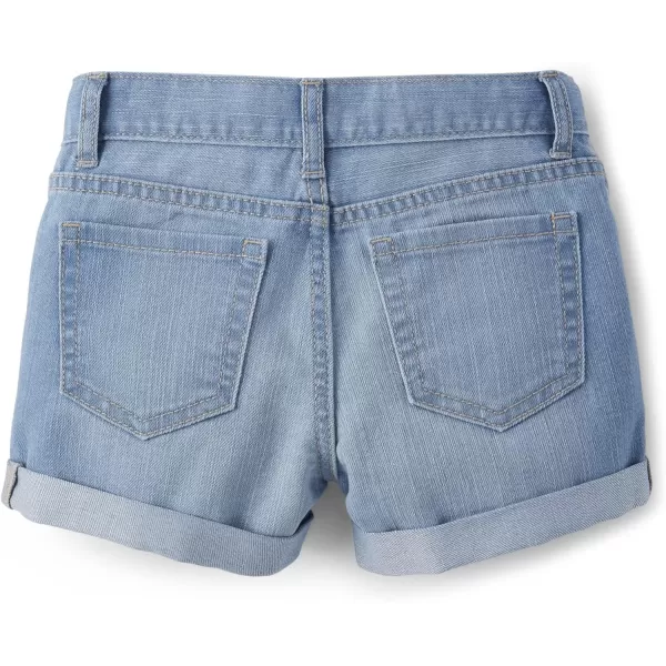 The Children's Place girls Roll Cuff Denim Shortie 3 Pack