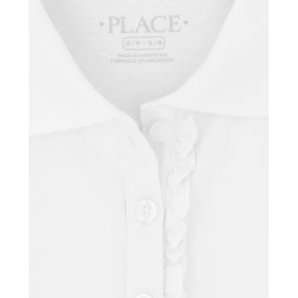 The Children's Place girls Short Sleeve Ruffle Pique Polo 2 pack