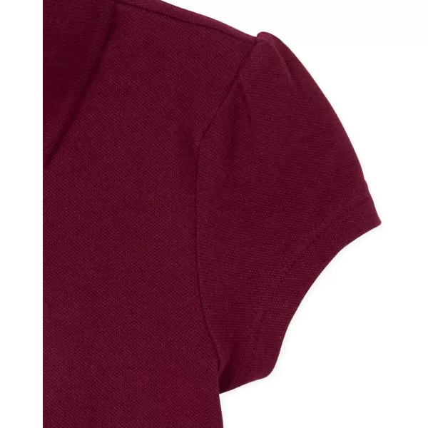 The Children's Place girls Short Sleeve Ruffle Pique Polo 2 pack