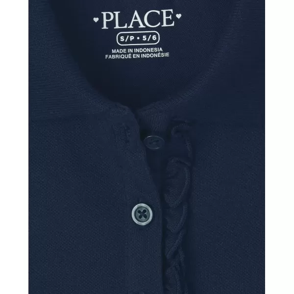 The Children's Place girls Short Sleeve Ruffle Pique Polo 2 pack