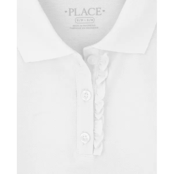 The Children's Place girls Short Sleeve Ruffle Pique Polo 2 pack
