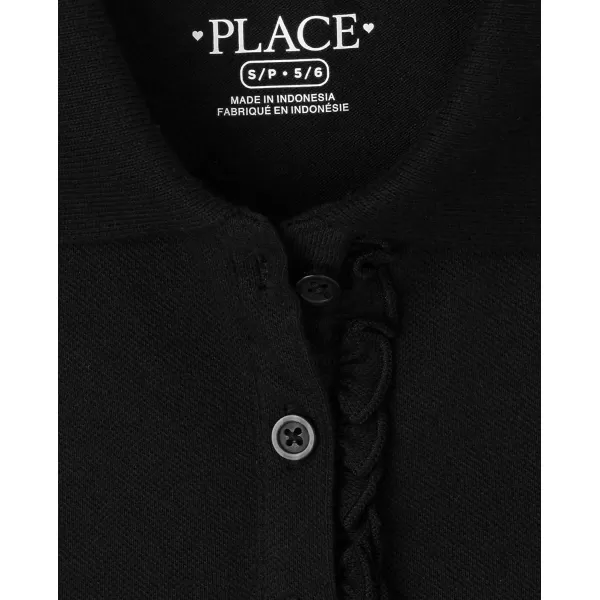 The Children's Place girls Short Sleeve Ruffle Pique Polo 2 pack