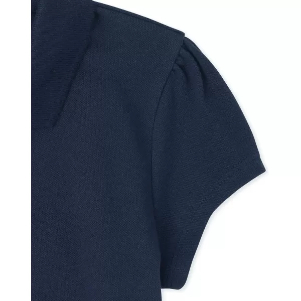 The Children's Place girls Short Sleeve Ruffle Pique Polo 2 pack