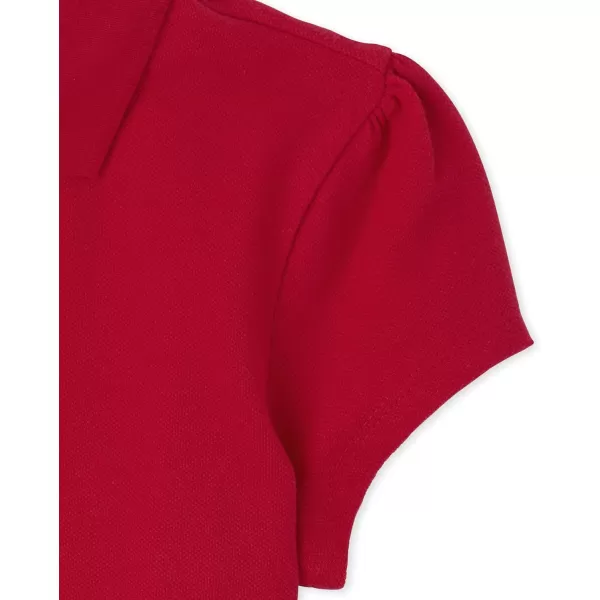 The Children's Place girls Short Sleeve Ruffle Pique Polo 2 pack
