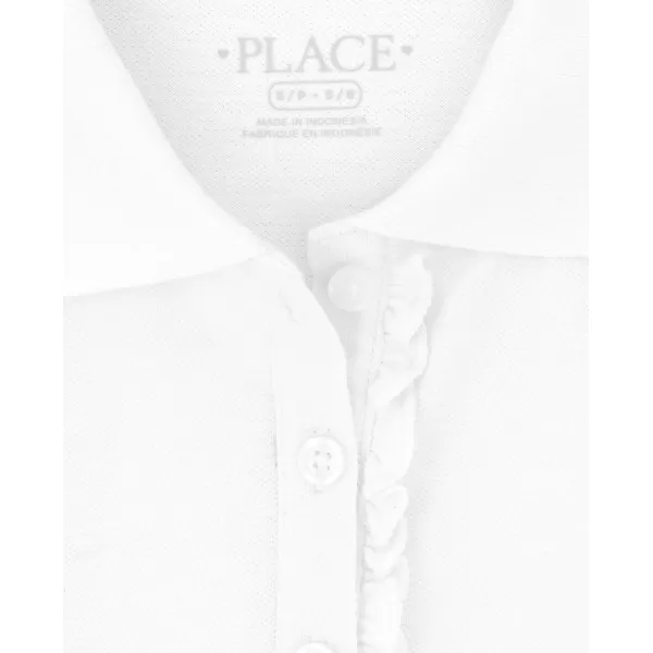 The Children's Place girls Short Sleeve Ruffle Pique Polo 2 pack