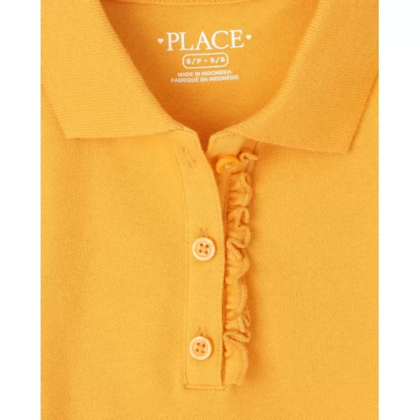 The Children's Place girls Short Sleeve Ruffle Pique Polo 2 pack