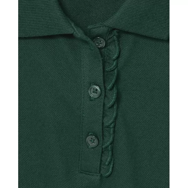 The Children's Place girls Short Sleeve Ruffle Pique Polo 2 pack