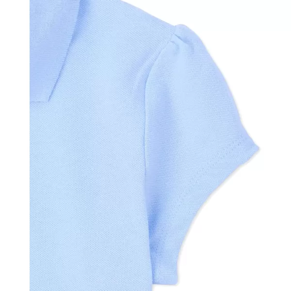The Children's Place girls Short Sleeve Ruffle Pique Polo 2 pack