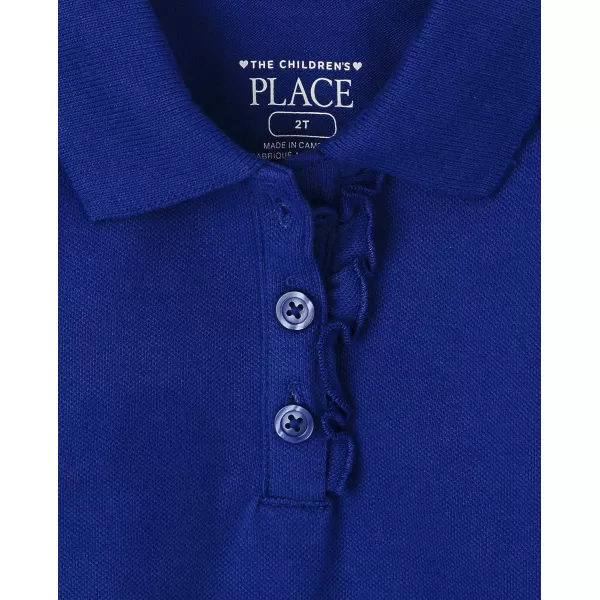 The Children's Place girls Short Sleeve Ruffle Pique Polo