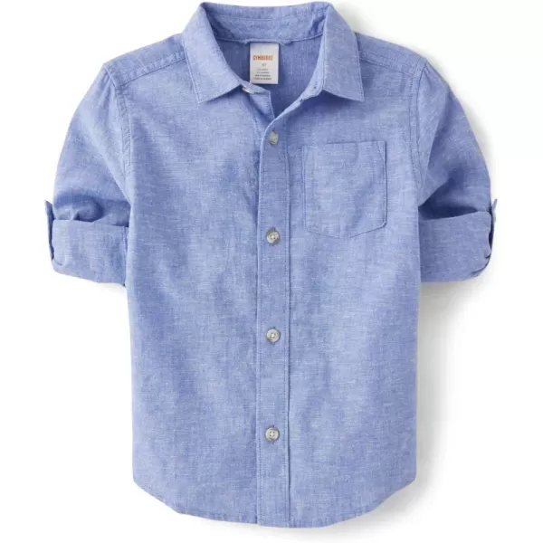 Gymboree Boys' and Toddler Long Sleeve Linen Button Up Shirt