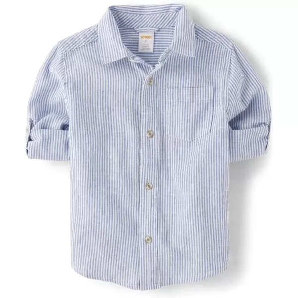 Gymboree Boys' and Toddler Long Sleeve Linen Button Up Shirt