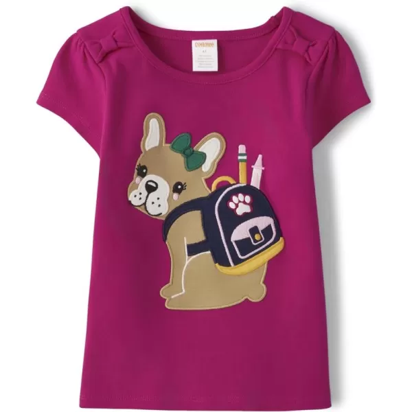 Gymboree Girls' and Toddler Embroidered Graphic Short Sleeve T-Shirts