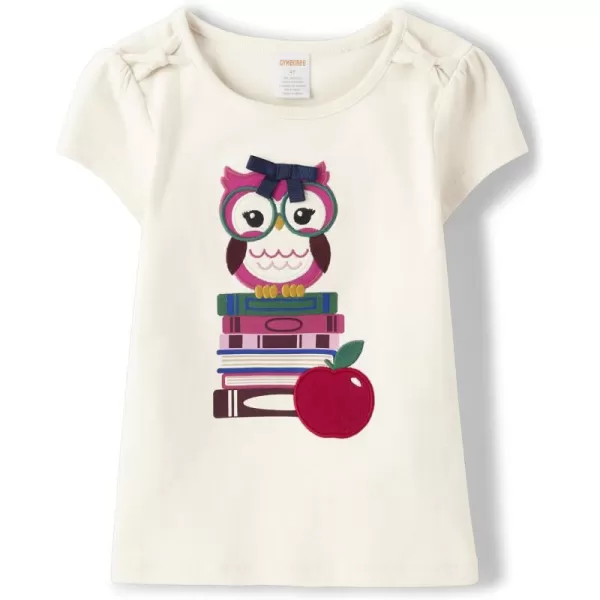 Gymboree Girls' and Toddler Embroidered Graphic Short Sleeve T-Shirts