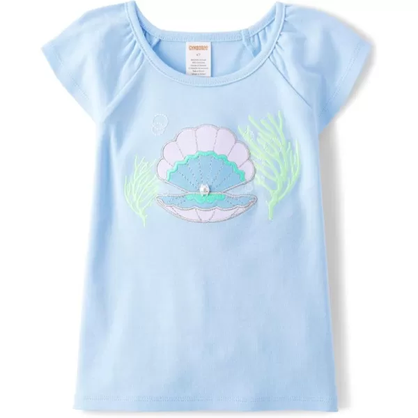 Gymboree Girls' and Toddler Embroidered Graphic Short Sleeve T-Shirts