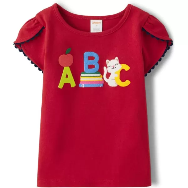 Gymboree Girls' and Toddler Embroidered Graphic Short Sleeve T-Shirts