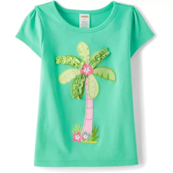 Gymboree Girls' and Toddler Embroidered Graphic Short Sleeve T-Shirts