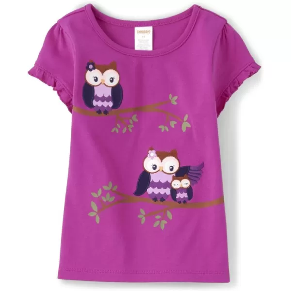 Gymboree Girls' and Toddler Embroidered Graphic Short Sleeve T-Shirts