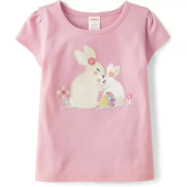 Gymboree Girls' and Toddler Embroidered Graphic Short Sleeve T-Shirts