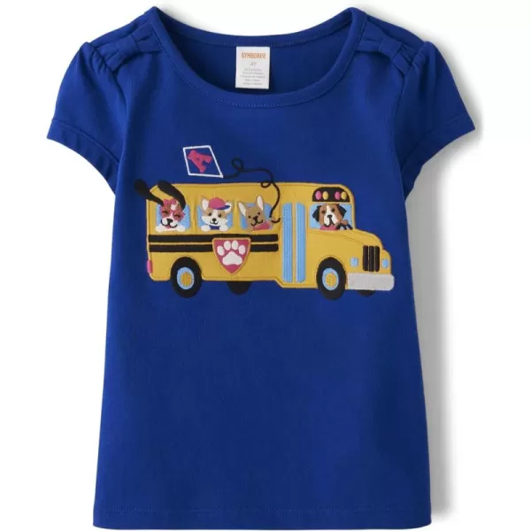 Gymboree Girls' and Toddler Embroidered Graphic Short Sleeve T-Shirts