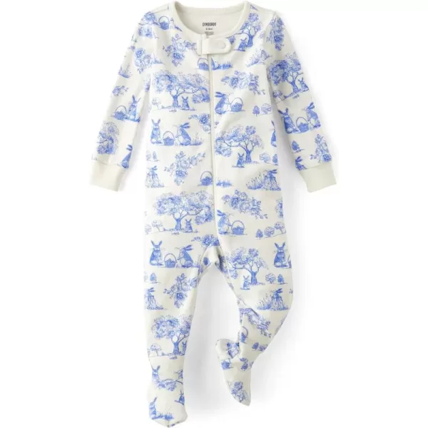 Gymboree Unisex Baby and Toddler Easter Gymmie One Piece Zip Front Cotton Pajama