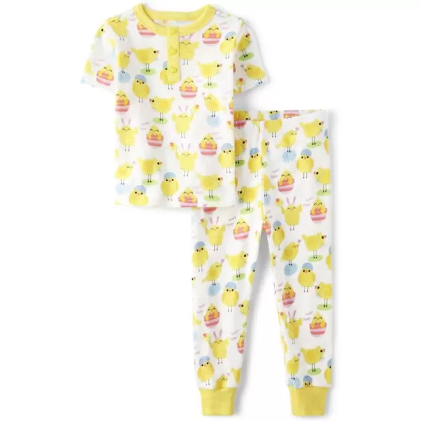 Gymboree Unisex Kid's and Toddler Easter Gymmie Short Sleeve Top and Pant Cotton 2-Piece Pajama Sets