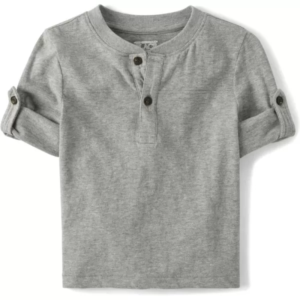 The Children's Place Baby Boys' and Toddler Long Sleeve Rolled Cuff Henley Shirt