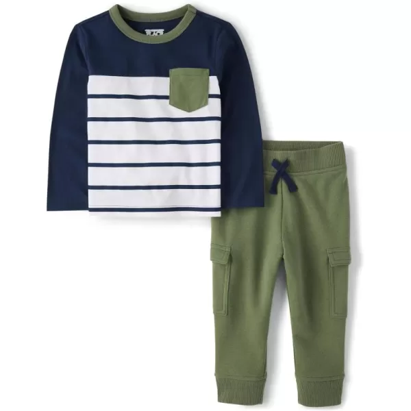 The Children's Place Baby Boy's and Toddler Long Sleeve Shirt and Pants 2-Piece