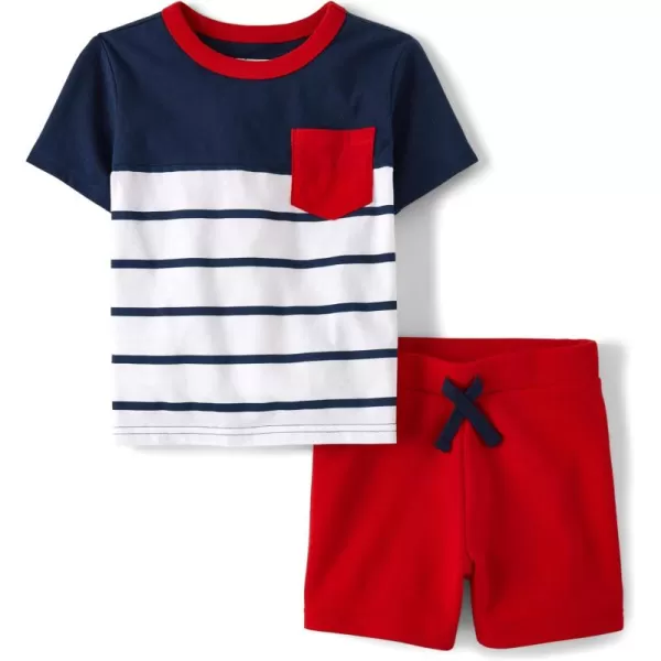 The Children's Place Baby Boy's and Toddler Sleeve Shirt and Shorts 2 Piece