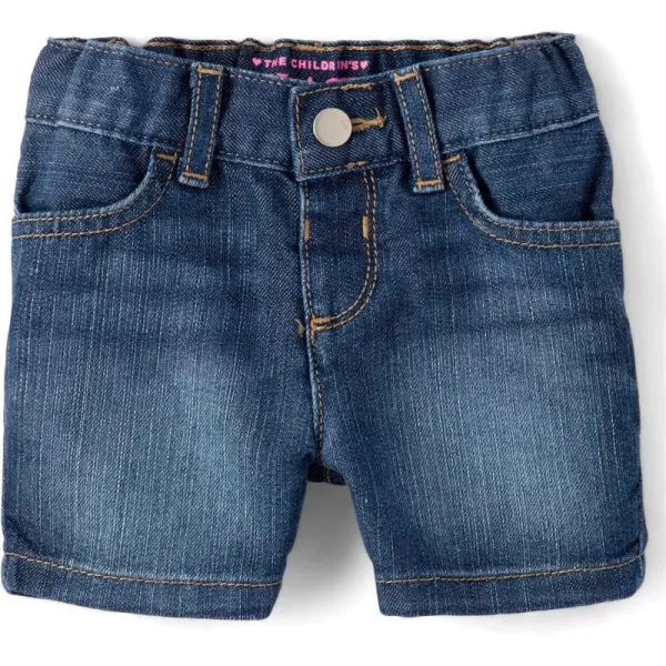 The Children's Place Baby Girls' and Toddler Jean Midi Shorts