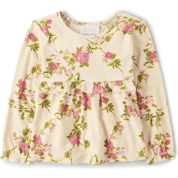 The Children's Place Baby Girls' and Toddler Long Sleeve Ruffle Top