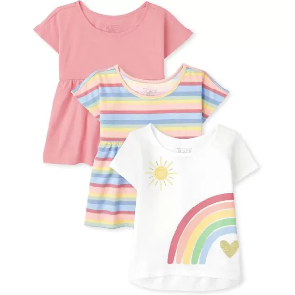 The Children's Place Baby Girls' and Toddler Short Sleeve Flutter Knit Shirts