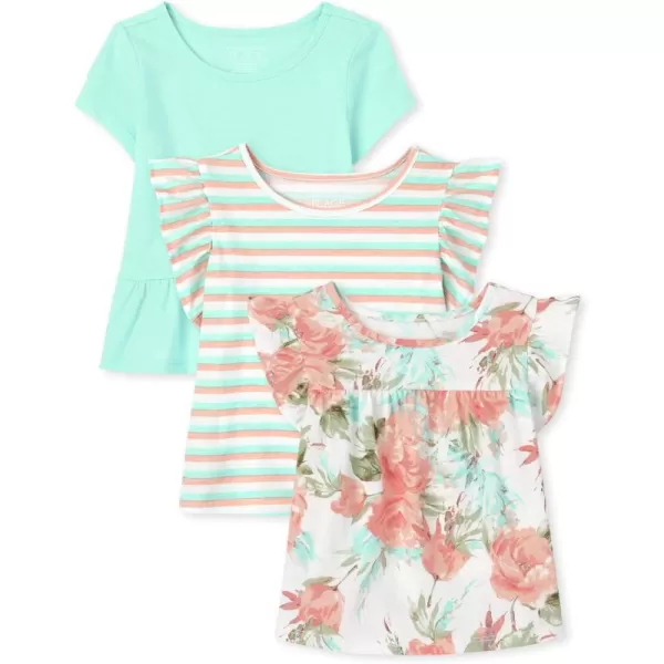 The Children's Place Baby Girls' and Toddler Short Sleeve Flutter Knit Shirts