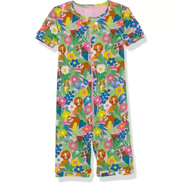 The Children's Place Baby Girls' and Toddler Snug Fit 100% Cotton Short Sleeve Zip-Front One Piece Footless Pajama