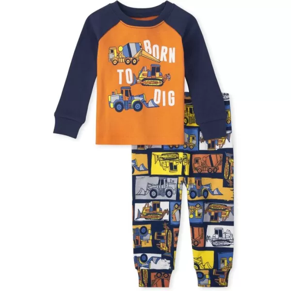 The Children's Place Baby Single and Toddler Boys Long Sleeve Top and Pants Snug Fit 100% Cotton 2 Piece Pajama Sets