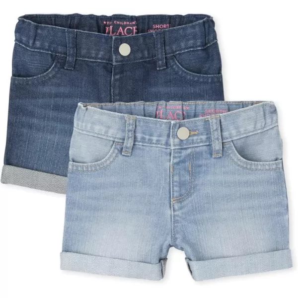 The Children's Place Baby Toddler Girls Denim Shortie Shorts