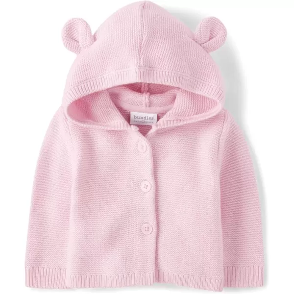 The Children's Place Baby and Newborn Long Sleeve Teddy Bear Ear Hood Cardigan Sweater