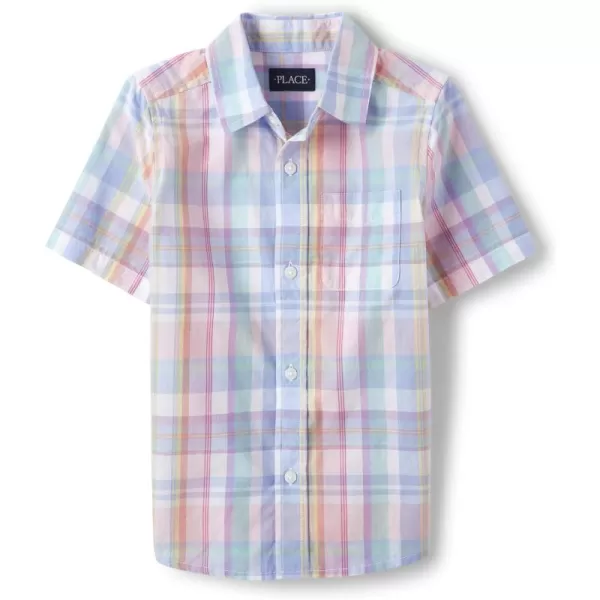 The Children's Place Big Boys' Short Sleeve Button Down Shirt
