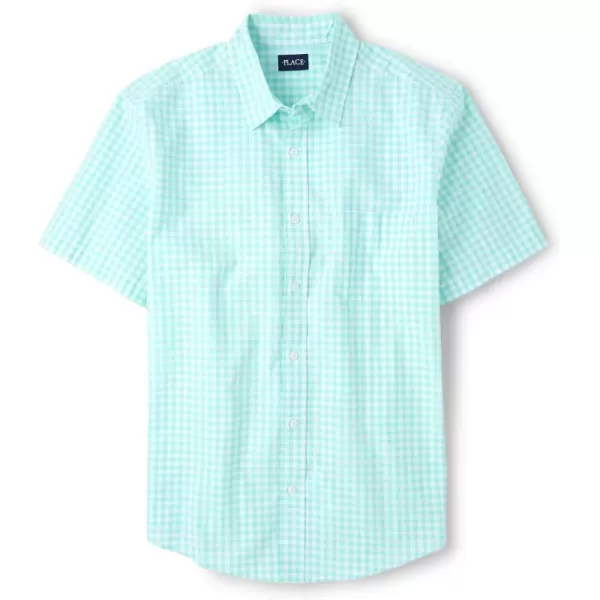 The Children's Place Big Boys' Short Sleeve Button Down Shirt