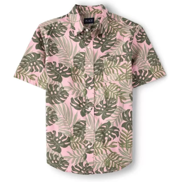 The Children's Place Big Boys' Short Sleeve Button Down Shirt