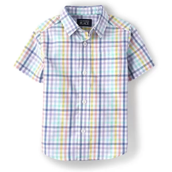 The Children's Place Big Boys' Short Sleeve Button Down Shirt