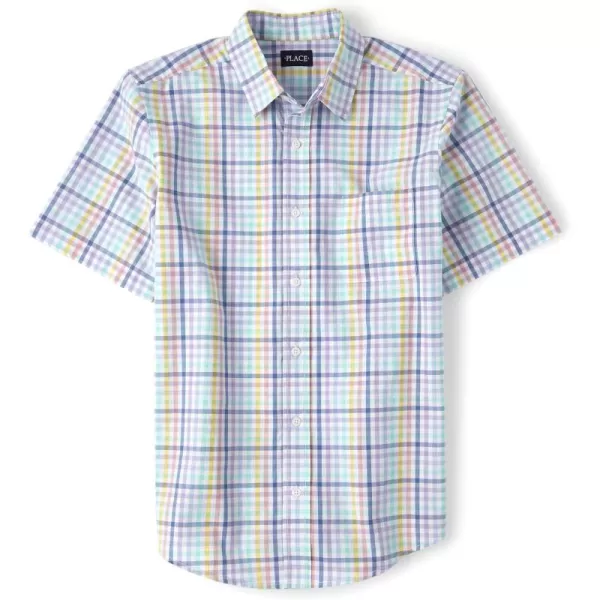 The Children's Place Big Boys' Short Sleeve Button Down Shirt