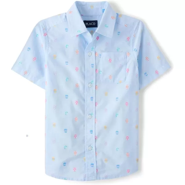 The Children's Place Big Boys' Short Sleeve Button Down Shirt