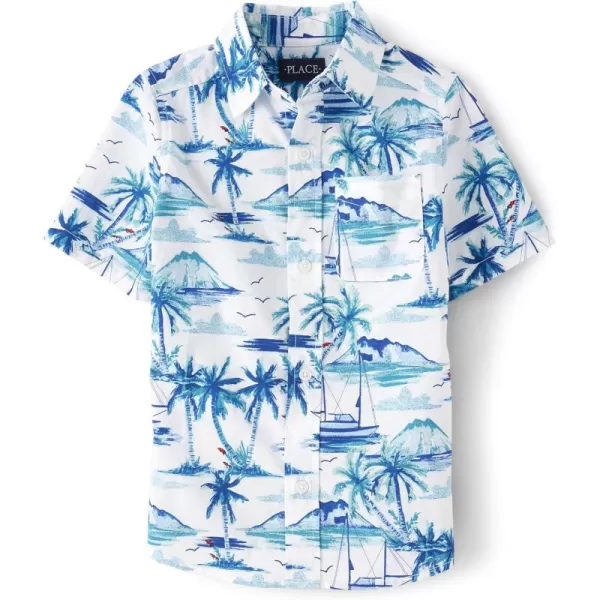 The Children's Place Big Boys' Short Sleeve Button Down Shirt