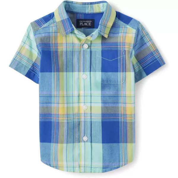 The Children's Place Big Boys' Short Sleeve Button Down Shirt